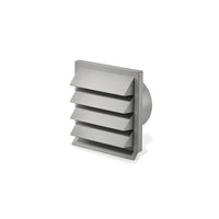 125mm Grey External Cowled wall grille with back draft damper