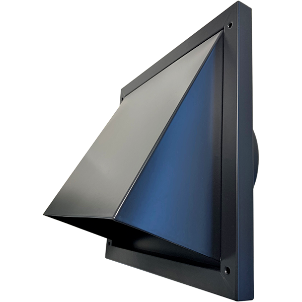 Black 160mm HRV External Grille - stainless steel