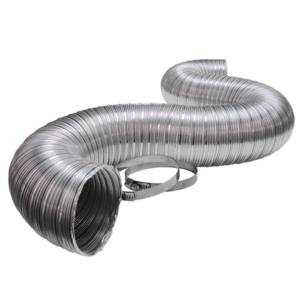 125mm duct kit, with damper & white grille - Length 3 metre
