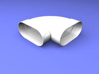115 x 60 mm Oval Duct 90 degree bend